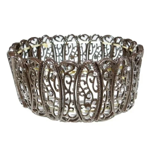 Vintage set of two elastic beaded adjustable bracelets approx 8" around - Picture 4 of 5